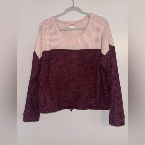 No Boundaries Pink Textured Sweater - Picture 1 of 4